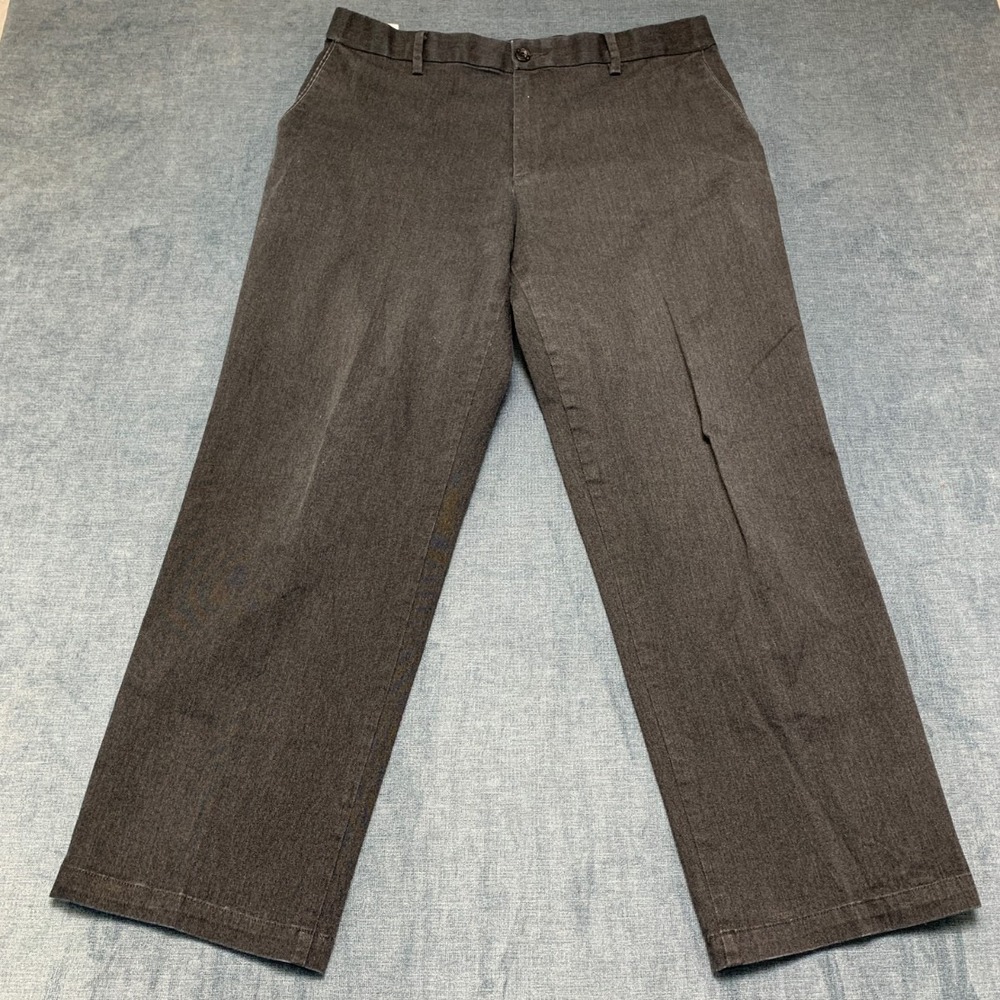 Dockers Khakis Pants Mens 36x31 Gray Twill Relaxed Fit Wide Leg Everyday Wear